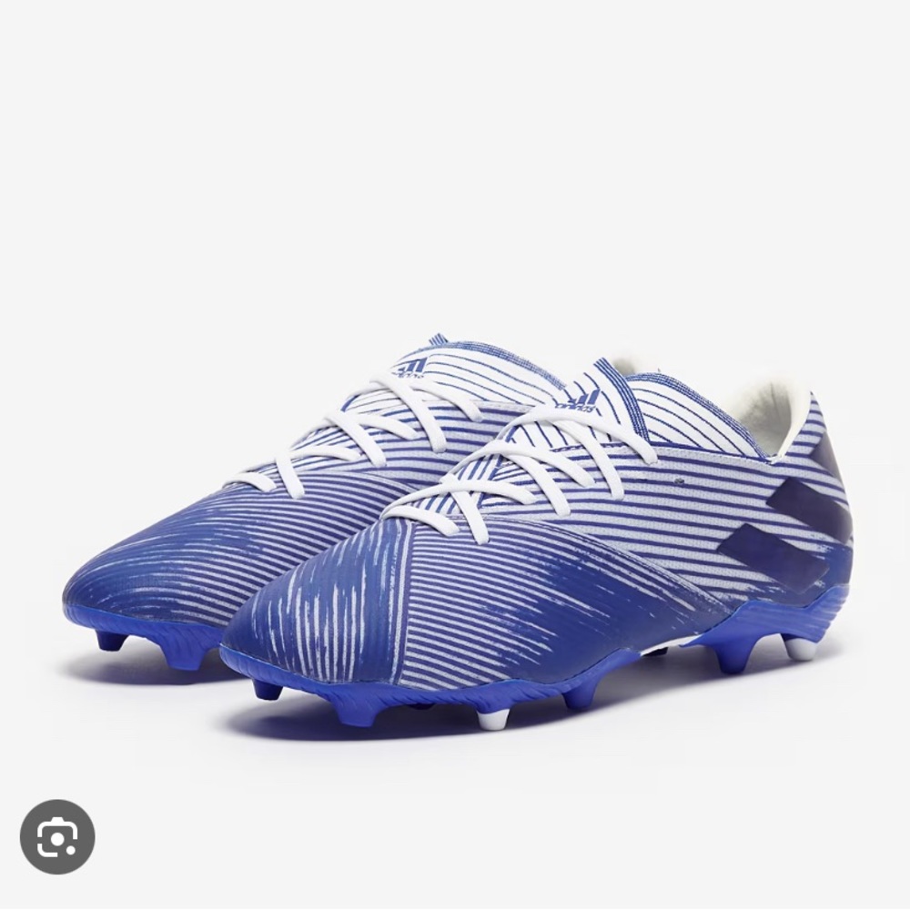 NWT Adidas Nemiziz 19.2 FG Soccer Cleats Color: White/ Royal Blue Men’s Size 12